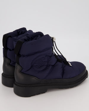 Chanel Navy Coco Neige Padded CC Boots Size EU 36