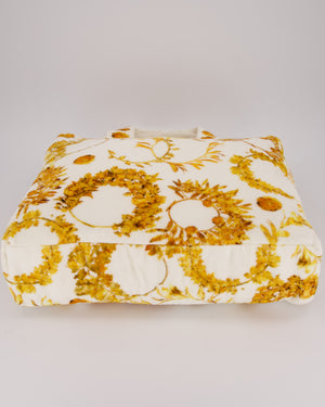 Chanel Paris-Greece Resort White and Orange Floral Print Terrycloth Beach Tote Bag With Matching Towel