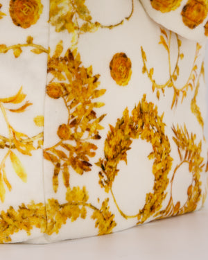 Chanel Paris-Greece Resort White and Orange Floral Print Terrycloth Beach Tote Bag With Matching Towel