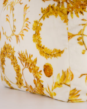 Chanel Paris-Greece Resort White and Orange Floral Print Terrycloth Beach Tote Bag With Matching Towel