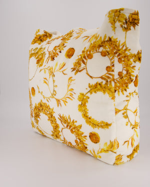Chanel Paris-Greece Resort White and Orange Floral Print Terrycloth Beach Tote Bag With Matching Towel