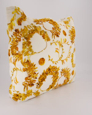 Chanel Paris-Greece Resort White and Orange Floral Print Terrycloth Beach Tote Bag With Matching Towel