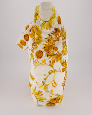 Chanel Paris-Greece Resort White and Orange Floral Print Terrycloth Beach Tote Bag With Matching Towel