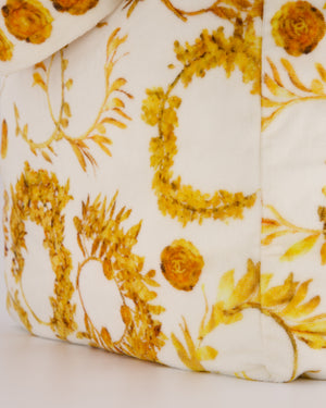 Chanel Paris-Greece Resort White and Orange Floral Print Terrycloth Beach Tote Bag With Matching Towel