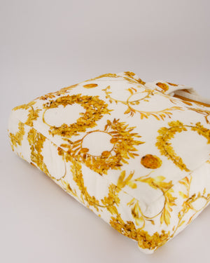 Chanel Paris-Greece Resort White and Orange Floral Print Terrycloth Beach Tote Bag With Matching Towel