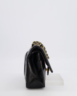 Chanel Vintage Medium Classic Double Flap Bag in Black Lambskin Leather with 24K Gold Hardware