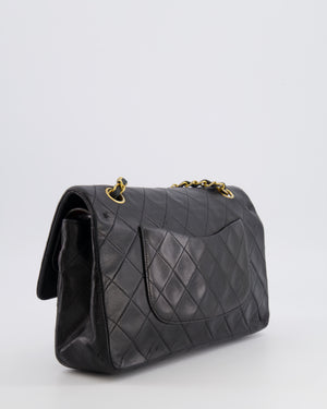 Chanel Vintage Medium Classic Double Flap Bag in Black Lambskin Leather with 24K Gold Hardware