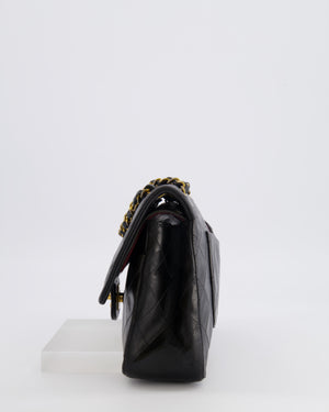 Chanel Vintage Medium Classic Double Flap Bag in Black Lambskin Leather with 24K Gold Hardware