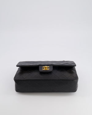Chanel Vintage Medium Classic Double Flap Bag in Black Lambskin Leather with 24K Gold Hardware