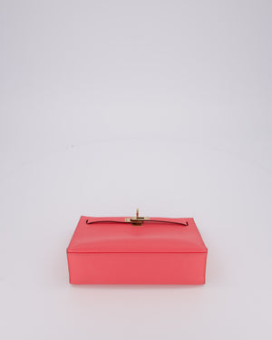 Hermès Kelly Pochette Bag in Rose Azalee Epsom Leather with Permabrass Hardware