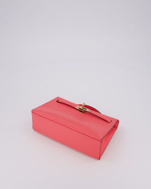 Hermès Kelly Pochette Bag in Rose Azalee Epsom Leather with Permabrass Hardware