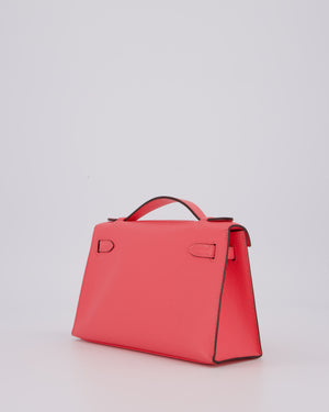 Hermès Kelly Pochette Bag in Rose Azalee Epsom Leather with Permabrass Hardware