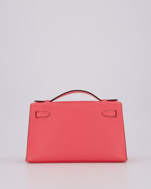 Hermès Kelly Pochette Bag in Rose Azalee Epsom Leather with Permabrass Hardware