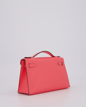 Hermès Kelly Pochette Bag in Rose Azalee Epsom Leather with Permabrass Hardware