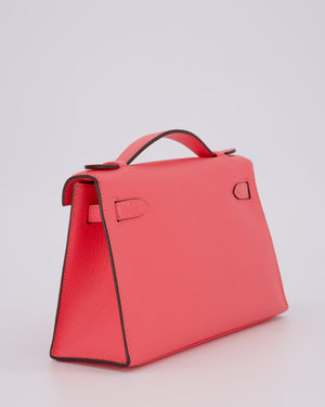 Hermès Kelly Pochette Bag in Rose Azalee Epsom Leather with Permabrass Hardware