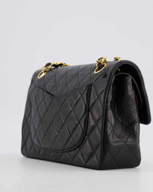 Chanel Vintage Black Small Classic Double Flap Bag in Lambskin Leather with 24K Gold Hardware
