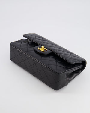 Chanel Vintage Black Small Classic Double Flap Bag in Lambskin Leather with 24K Gold Hardware