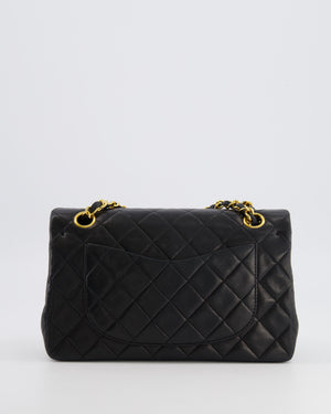Chanel Vintage Black Small Classic Double Flap Bag in Lambskin Leather with 24K Gold Hardware