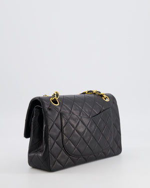 Chanel Vintage Black Small Classic Double Flap Bag in Lambskin Leather with 24K Gold Hardware