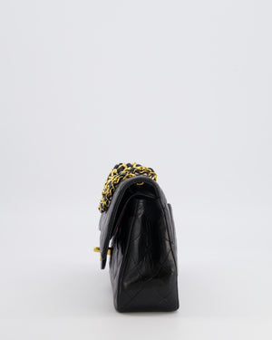Chanel Vintage Black Small Classic Double Flap Bag in Lambskin Leather with 24K Gold Hardware