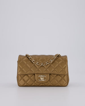 Chanel Gold Caviar Mini Rectangular Bag with Champagne Gold Hardware