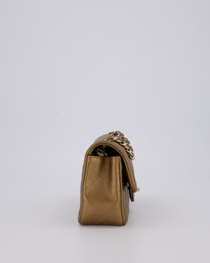 Chanel Gold Caviar Mini Rectangular Bag with Champagne Gold Hardware