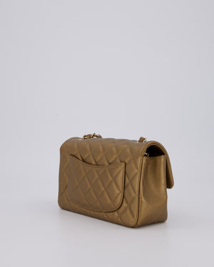 Chanel Gold Caviar Mini Rectangular Bag with Champagne Gold Hardware