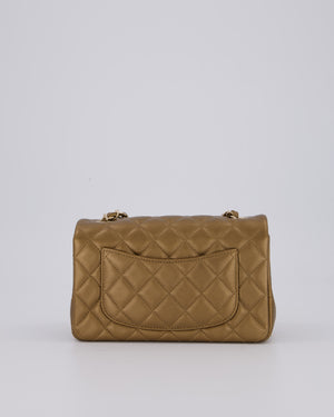 Chanel Gold Caviar Mini Rectangular Bag with Champagne Gold Hardware