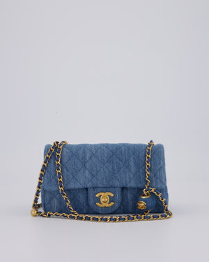 Chanel Quilted Denim Pearl Crush Bag with Gold Hardware