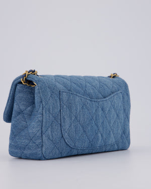 Chanel Quilted Denim Pearl Crush Bag with Gold Hardware