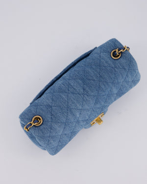 Chanel Quilted Denim Pearl Crush Bag with Gold Hardware