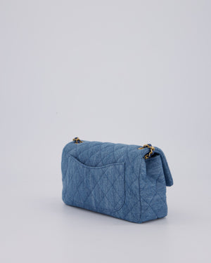 Chanel Quilted Denim Pearl Crush Bag with Gold Hardware