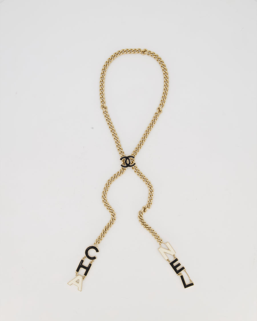 Chanel 22/A Gold CC Chain Logo Necklace