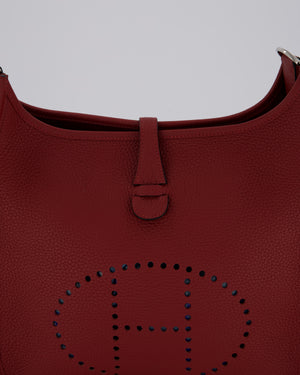 Hermès Evelyne III 29 Bag in Rouge H Clemence Leather with Palladium Hardware