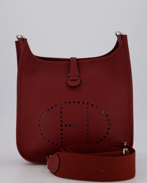 Hermès Evelyne III 29 Bag in Rouge H Clemence Leather with Palladium Hardware
