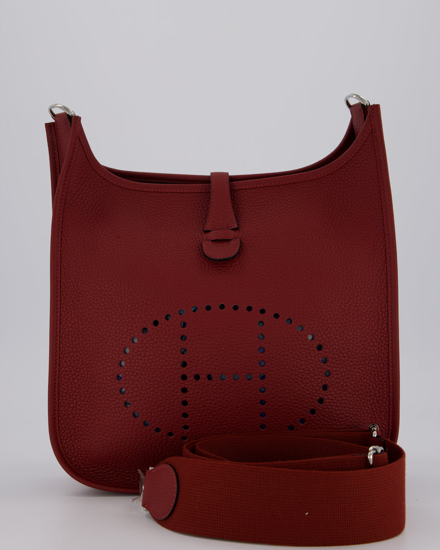 Hermès Evelyne III 29 Bag in Rouge H Clemence Leather with Palladium Hardware