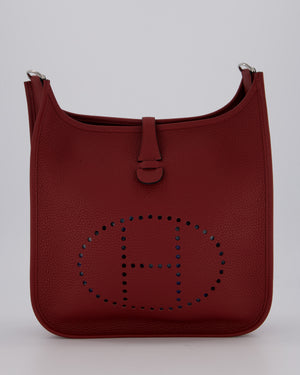 Hermès Evelyne III 29 Bag in Rouge H Clemence Leather with Palladium Hardware