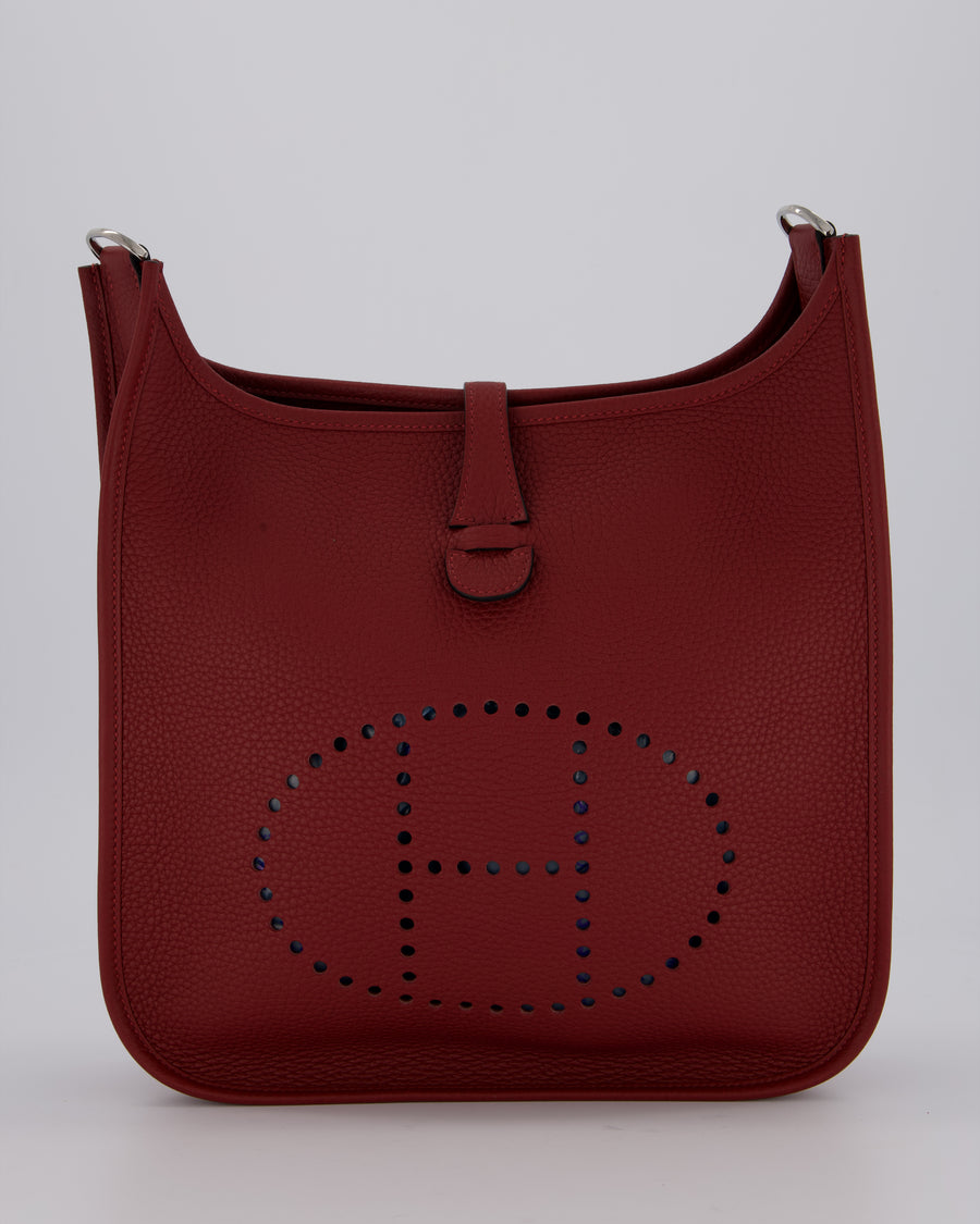 Hermès Evelyne III 29 Bag in Rouge H Clemence Leather with Palladium Hardware