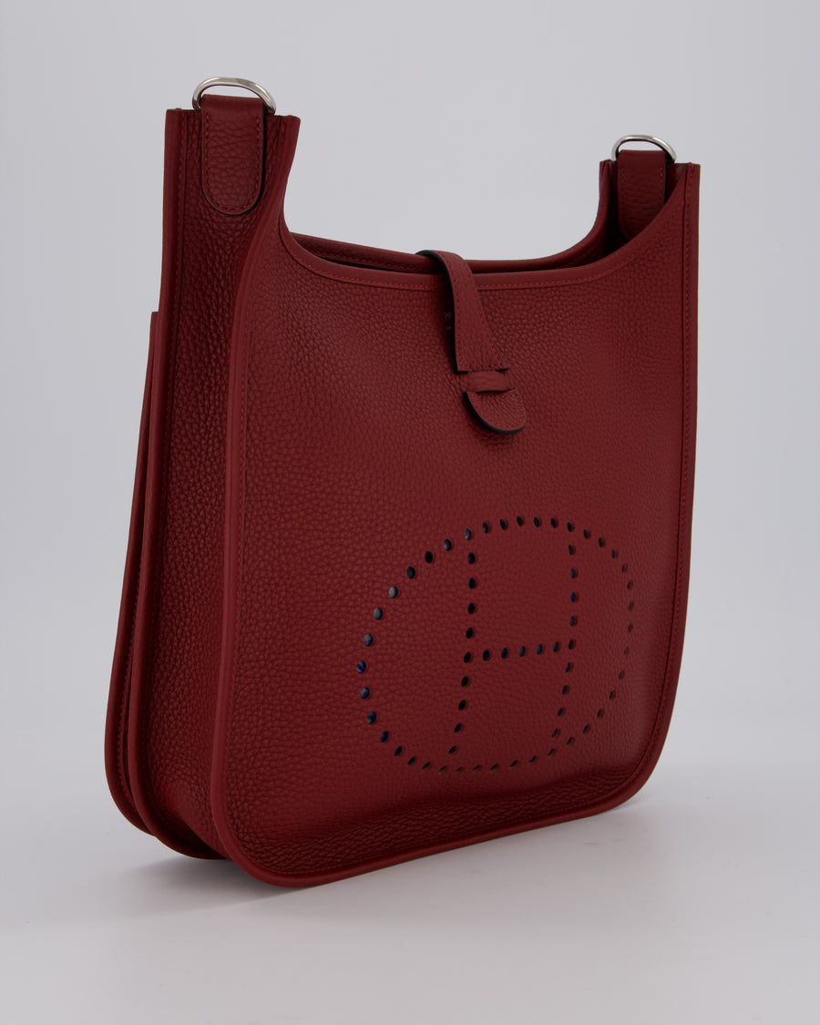 Hermès Evelyne III 29 Bag in Rouge H Clemence Leather with Palladium Hardware
