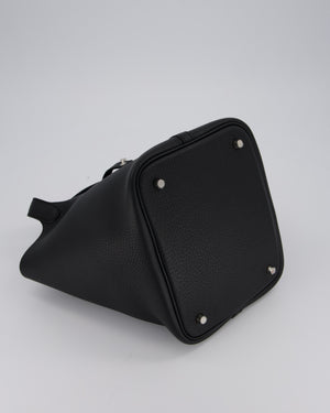 Hermès Picotin Lock 22 Bag in Noir Clemence Leather with Palladium Hardware