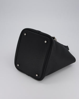 Hermès Picotin Lock 22 Bag in Noir Clemence Leather with Palladium Hardware