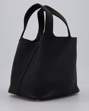 Hermès Picotin Lock 22 Bag in Noir Clemence Leather with Palladium Hardware