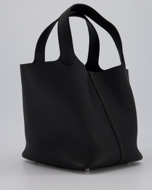 Hermès Picotin Lock 22 Bag in Noir Clemence Leather with Palladium Hardware