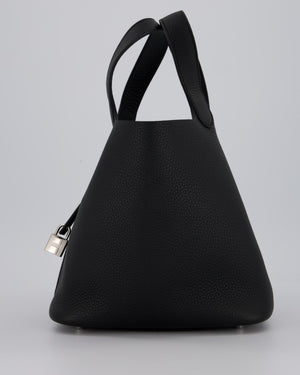 Hermès Picotin Lock 22 Bag in Noir Clemence Leather with Palladium Hardware