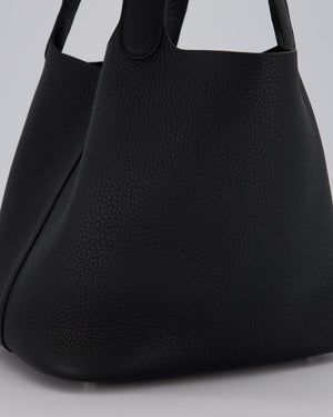 Hermès Picotin Lock 22 Bag in Noir Clemence Leather with Palladium Hardware