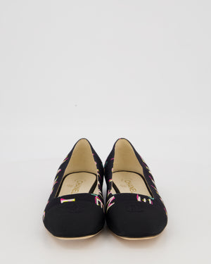 Chanel 19/S Black Coco Mark Print Ballet Flats Size EU 39