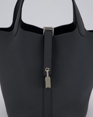 Hermès Picotin Lock 18 Bag in Ardoise Clemence Leather with Palladium Hardware