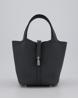 Hermès Picotin Lock 18 Bag in Ardoise Clemence Leather with Palladium Hardware