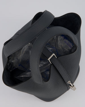 Hermès Picotin Lock 18 Bag in Ardoise Clemence Leather with Palladium Hardware