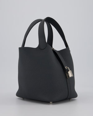 Hermès Picotin Lock 18 Bag in Ardoise Clemence Leather with Palladium Hardware